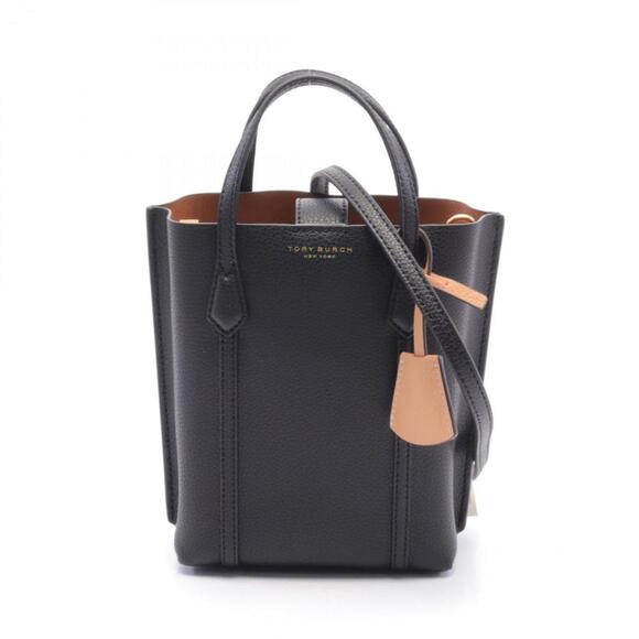 TORY BURCH Black Leather Tote Bag - Picture 1 of 5